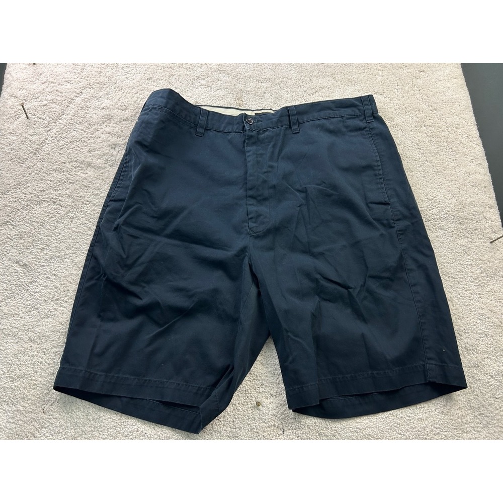 Banana Republic Men's Shorts Navy Blue 38 Cotton Flat Front